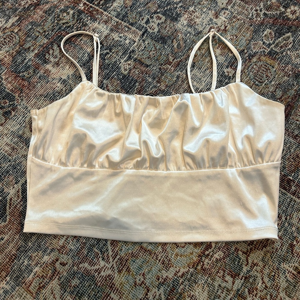Satin Cropped Tank